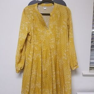 mid-length yellow dress